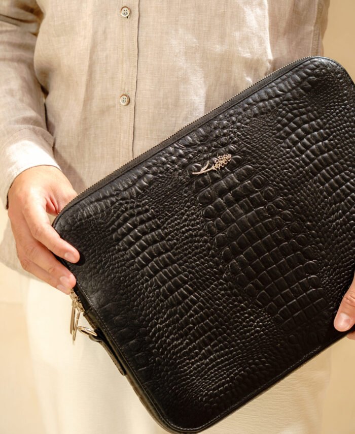 “Leather laptop sleeve” 